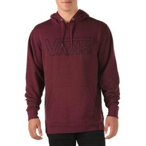 VANS HOODED BURGUNDY LOGO SWEATSHIRT MENS SIZE MEDIUM